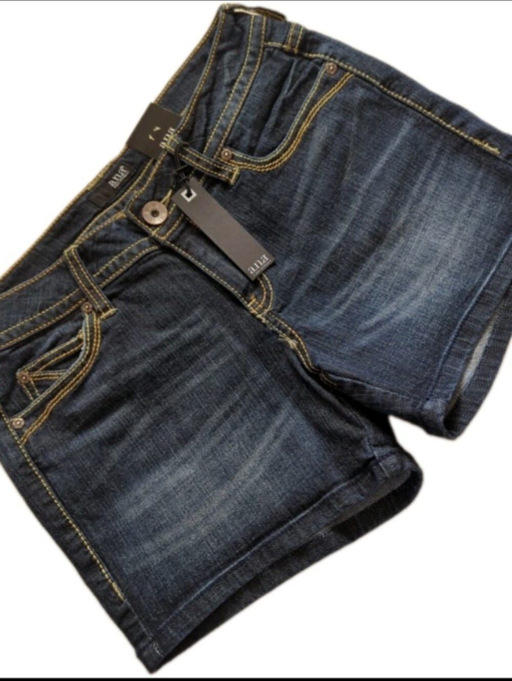 NWT A.N.A . BLUE DENIM SHORTS - SIZE 6 Low Rise